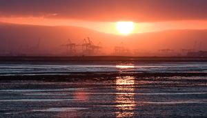 Sunset over Dublin Docks